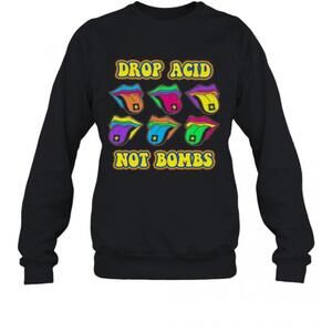 Drop Acid Not Bombs Trippy Tongue Lsd T-Shirt